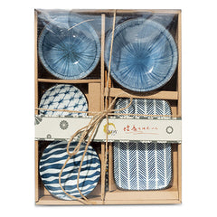 6pc "Blue Line" Porcelain Dinner Set