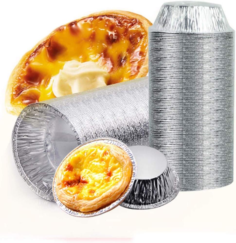 Disposable Egg Tart Moulds for Baking, Aluminum Foil Bakeware for Baking, 30pcs