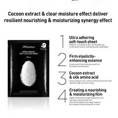 JM Solution Water Luminous Silky Cocoon Mask Black 10Pcs