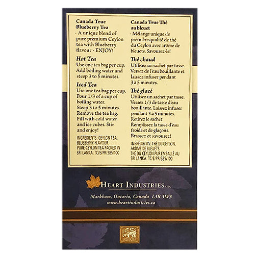 Canada True premium Blueberry Tea 25 Tea Bags 50g