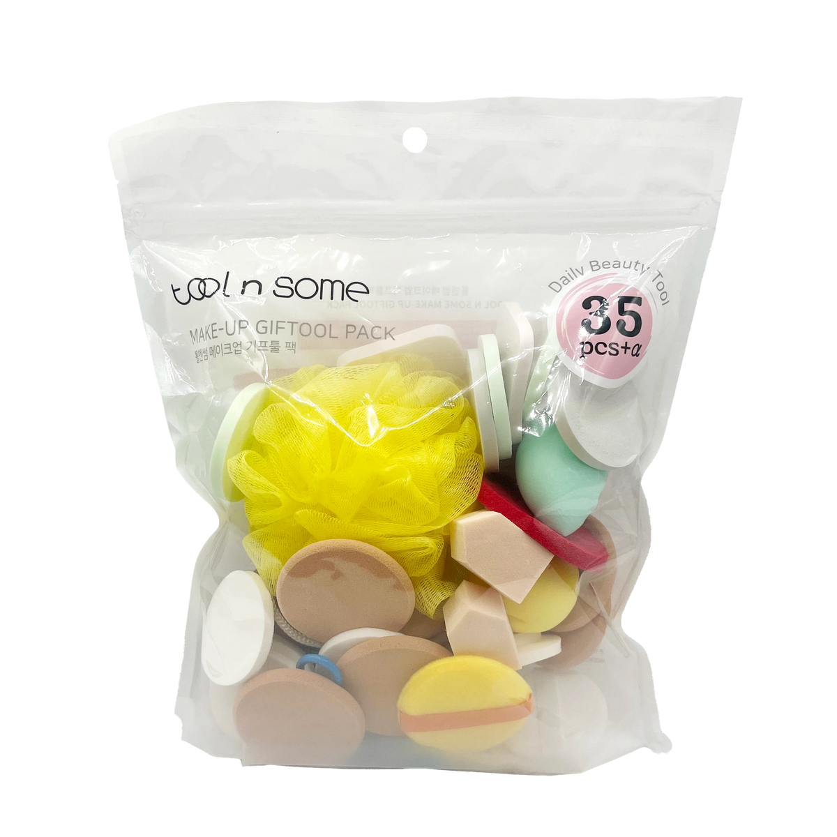 Jaspon Set of 35 Beauty Tool Lucky Puff, Soft Makeup Sponge Puff Set With Bath Net And Eyelashes Curler, Women Makeup Beauty Tool