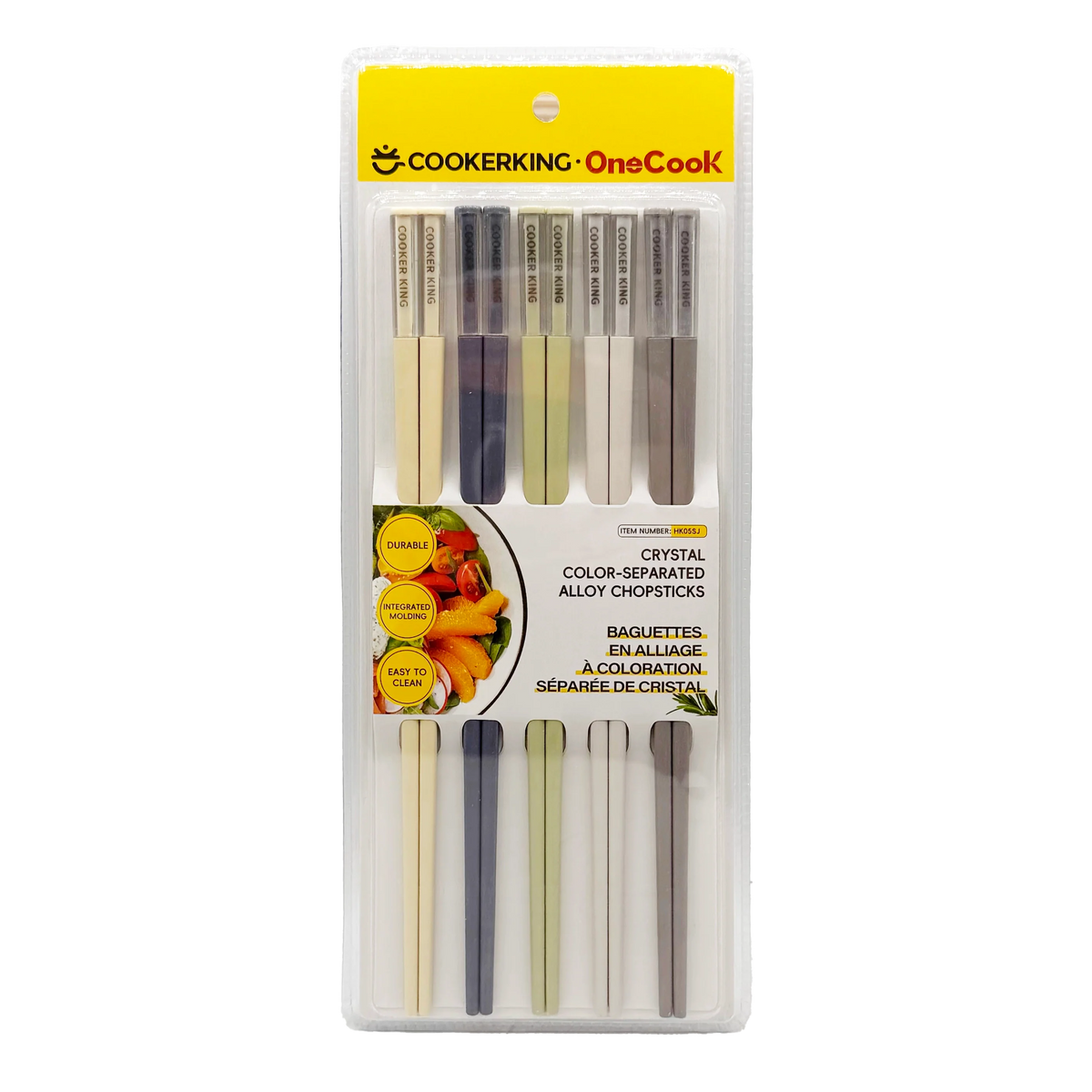Cooker king 5 Pairs CRYSTAL COLOR-SEPARATED ALLOY CHOPSTICKS