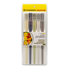 Cooker king 5 Pairs CRYSTAL COLOR-SEPARATED ALLOY CHOPSTICKS