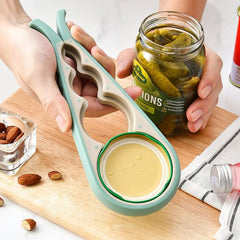 Jar Opener 5 in 1 Multi Function Can Opener Bottle Opener Kit with Silicone Handle