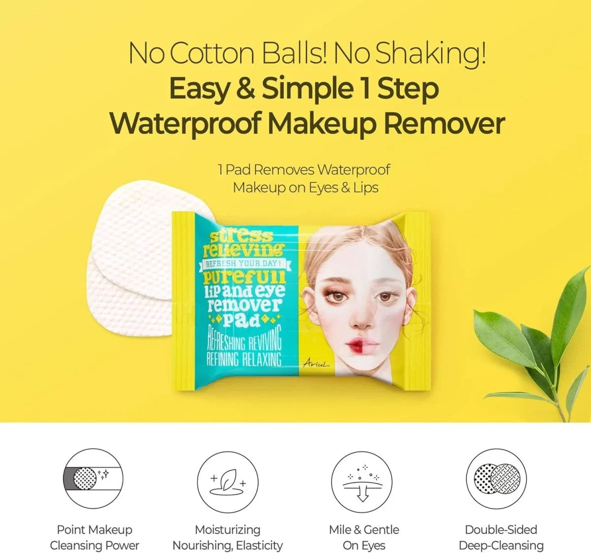 ARIUL Stress Relieving Lip & Eye Remover Pad 30 Pads